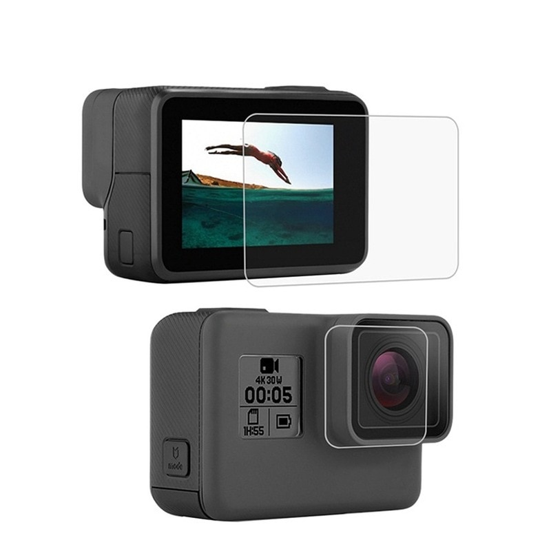 Gehard Glas Lens Lcd-scherm Bescherming Voor Go Pro Gopro Hero 5 6 7 Hero5 Hero 6 Hero7 Protector Film camera Lens Cap Cover
