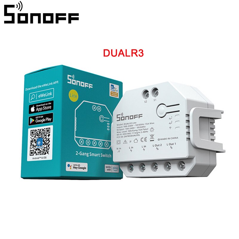 Sonoff dual  r3 2 -fach doppelrelaismodul diy wlan-smart-schalter stromzähler smart-home-steuerung über ewelink alexa google home: Dualr 3