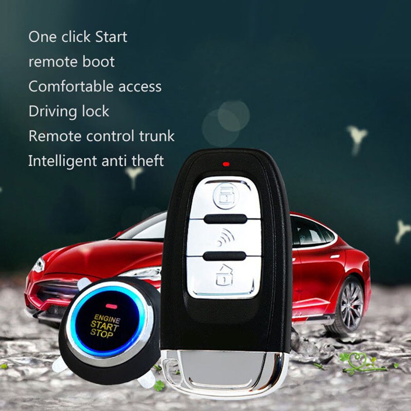 Car Alarm SUV Keyless Entry Remote Engine Start Alarm System Push Button Remote Starter Stop Car Security Accessories: Default Title
