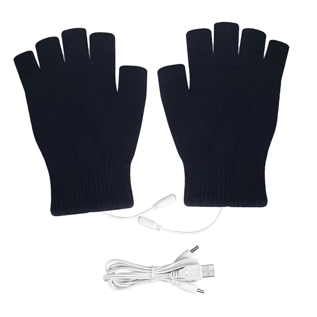 Gant chauffe-main électrique USB 1 paire | Offre spéciale, gants chauffants USB, pour l'hiver: Pure Black