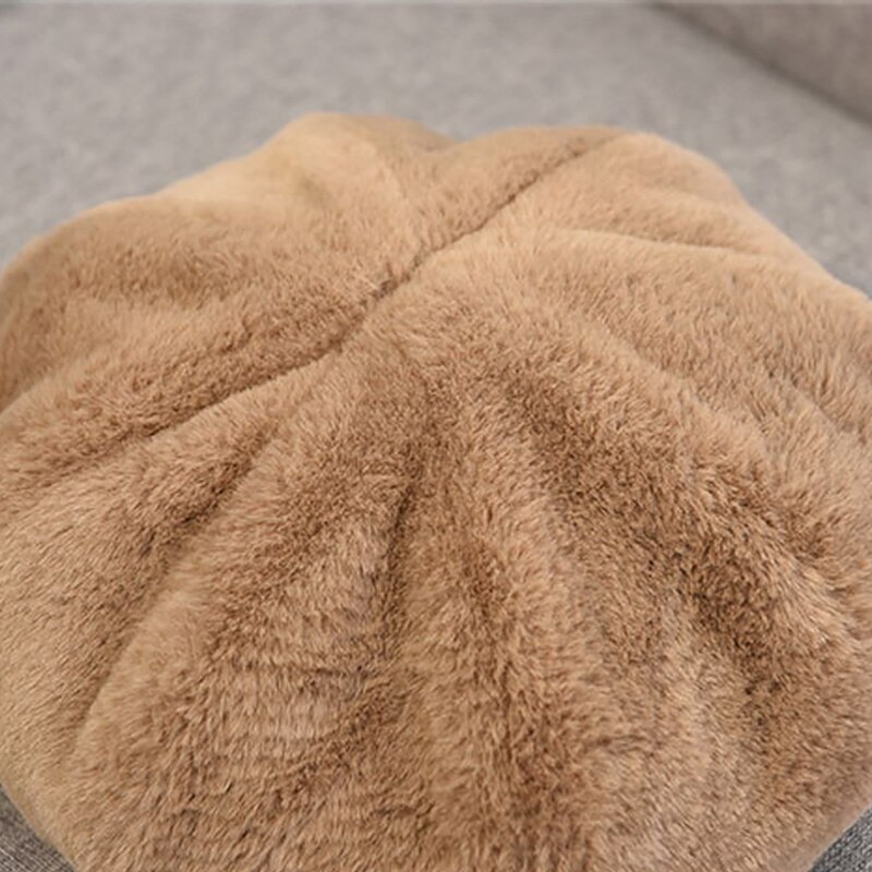 Femmes élégantes fausse fourrure bérets chapeaux décontracté couleur unie automne fille hiver coupe-vent chapeau femme Simple Vintage casquettes