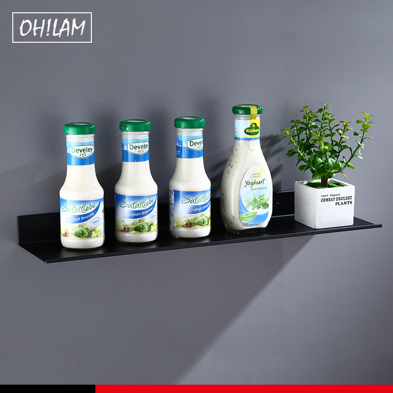 Zwarte Badkamer Planken 30-60 cm Lengte Keuken Wandplank Douche Mand Opslag Rack Handdoek Bar Robe Haken Badkamer accessoires