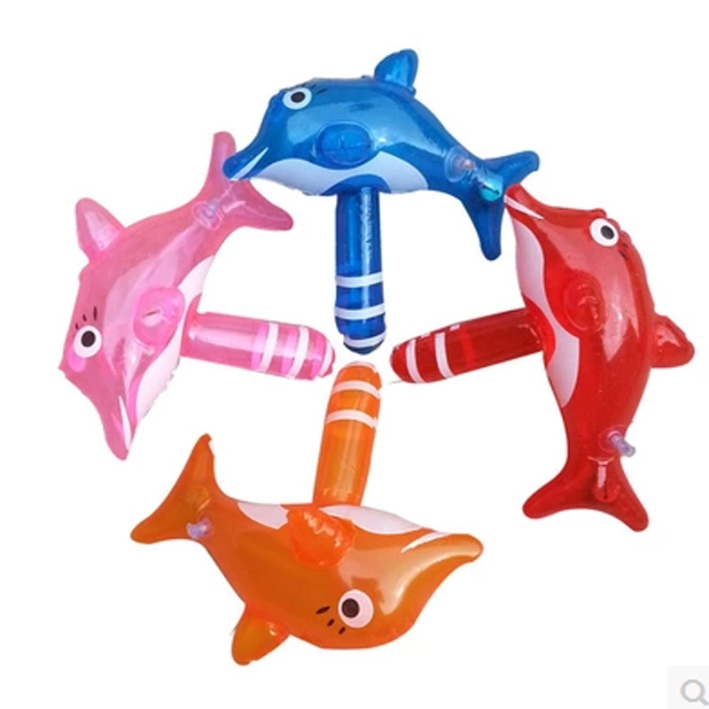 10pcs/lot Inflatable Toys Lovely Cartoon Dolphin Children Toys Inflatable Sticks Outdoor Sport Hammer