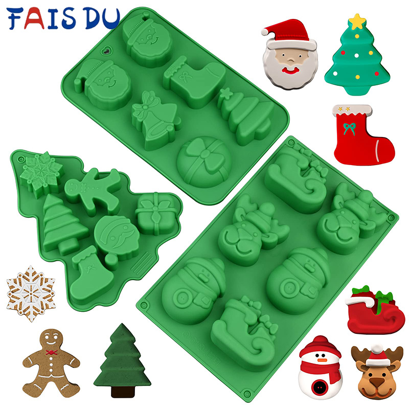 Stampo in silicone per candele per albero di Natale 3D kit per realizzare candele natalizie fai-da-te Sapone fatto a mano Gesso Strumenti di cottura in resina Regali di festa