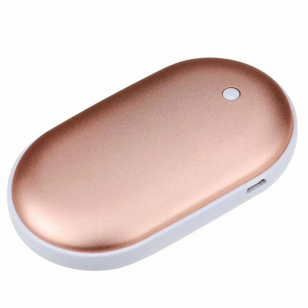 5200mAh USB Warming Hand Rechargeable Hand Warmer Electronic Small Portable Warmer Hand Feet Instant Heating For Winter: Rose Gold