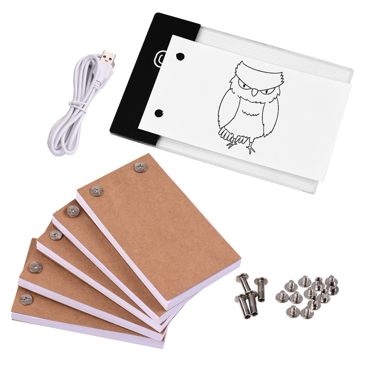 300 Sheets Tekening Papier Flip Boek Met Binding Schroef En Licht Pad Led Licht Box Tablet Voor Tekening Tracing Animatie schetsen