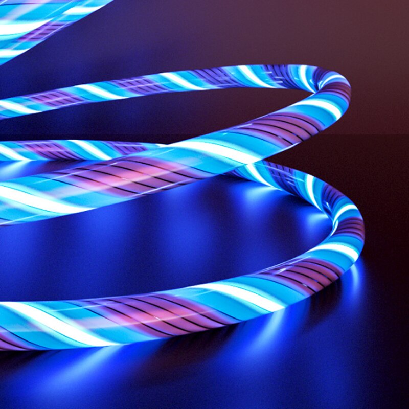 car decoration USB cable fast charging 360 degree magnetic data line, car interior atmosphere light, auto accessories