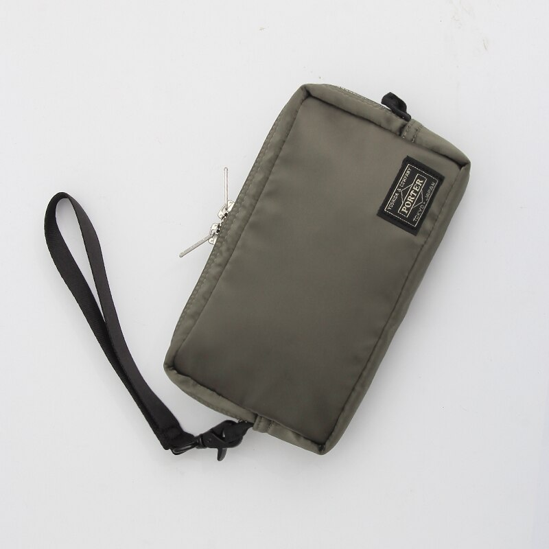 Porter-cartera de gran capacidad con cremallera japonesa y coreana Unisex, bolso informal de tela de nailon, bolso juvenil para estudiante,: Verde militar