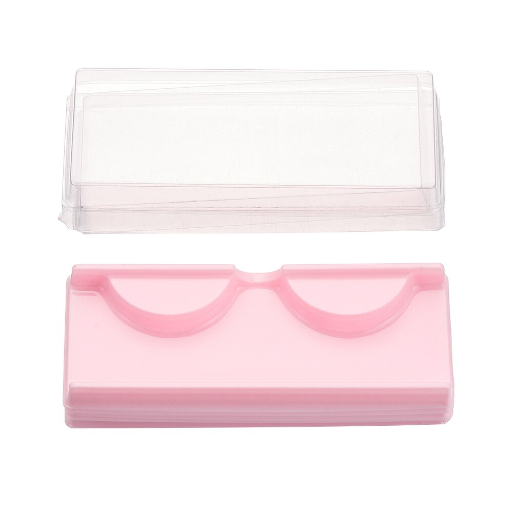 New1/ 5/10Pcs Wimpers Verpakking Dozen Wimpers Houder Doos Wimpers Verpakking Transparante Deksel Roze Trays Eye Lash lade Clear Case: 5 Pcs Pink