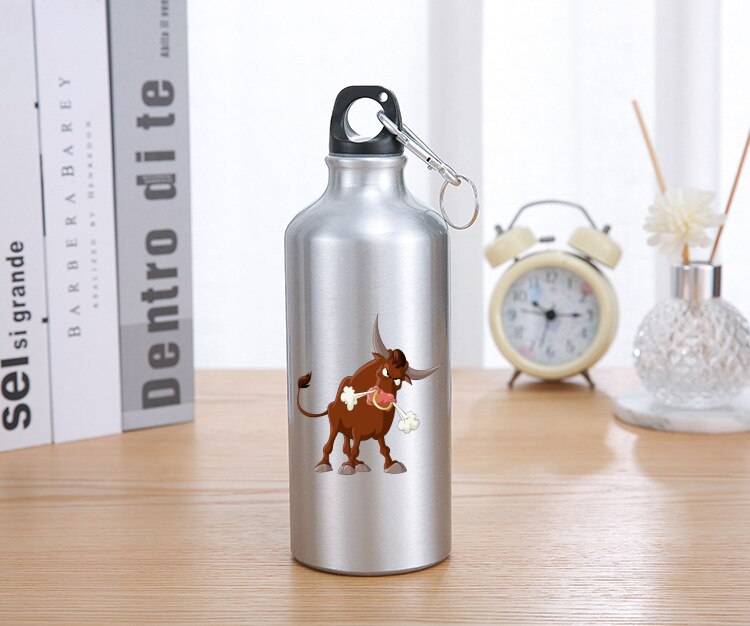 en aluminium paille bouteille d'eau mignon Animal tasse à boire Portable grande capacité pour Sport Camping randonnée tasses de mélange: SW1551