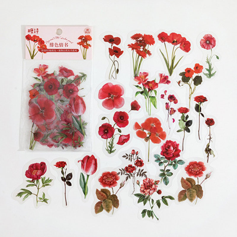 40 stk/pose plante naturlig blomst serie dekorativ dagbog klistermærke scrapbog planlægger dekorativt brevpapir klistermærke til håndkonto