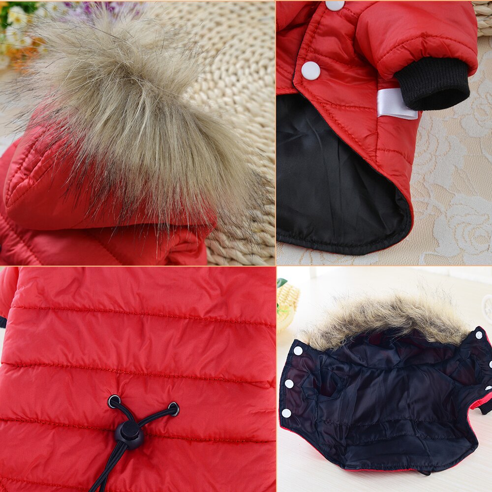 Clothes Winter Warm Pet Dog Jacket Coat Down Cotton-Padded jacket Costume Puppy Clothing Hoodie Coats Haustier Mantel