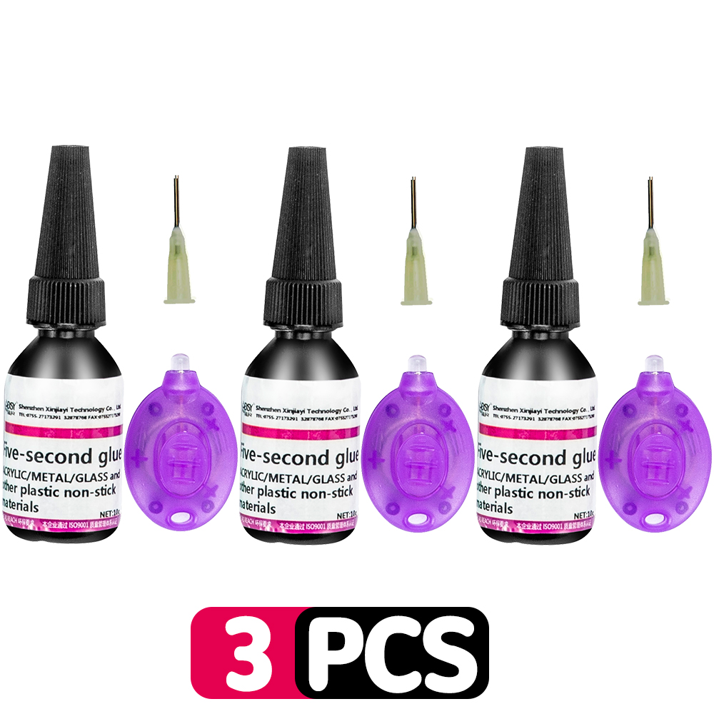 UV Glue Glass Repair Acrylic Metal Crystal Powerful UV Resin Hard Type Ultraviolet Solidify Crafts Clear Adhesive DIY Jewelry: 3PCS