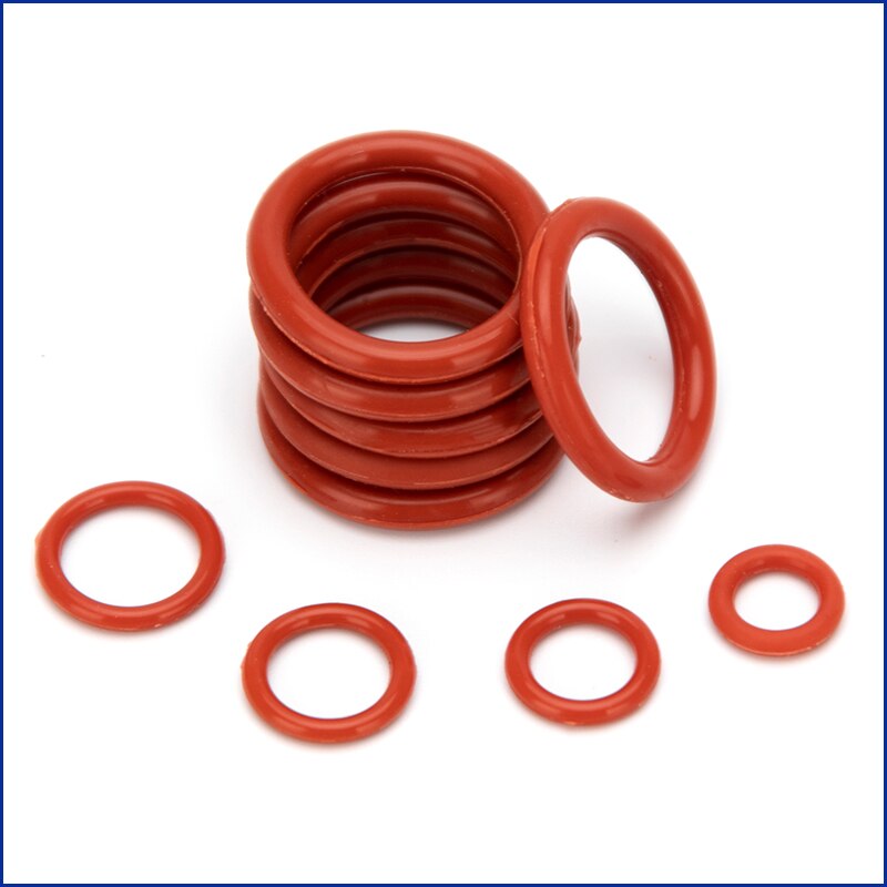 150PCS DIY PCP Silicone Rubber Sealing O Rings Gasket Replacements Socket Red O-rings CS 1.5mm 1.9mm OD 6mm-20mm 10 Sizes HG036