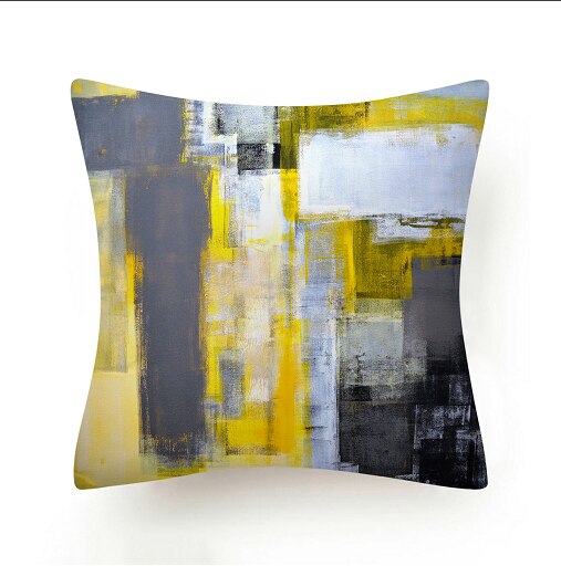 45X45cm bleu sarcelle impression feuilles vertes Polyester taie d'oreiller taille doux fibre coussin canapé voiture housse de coussin maison taie d'oreiller: 5