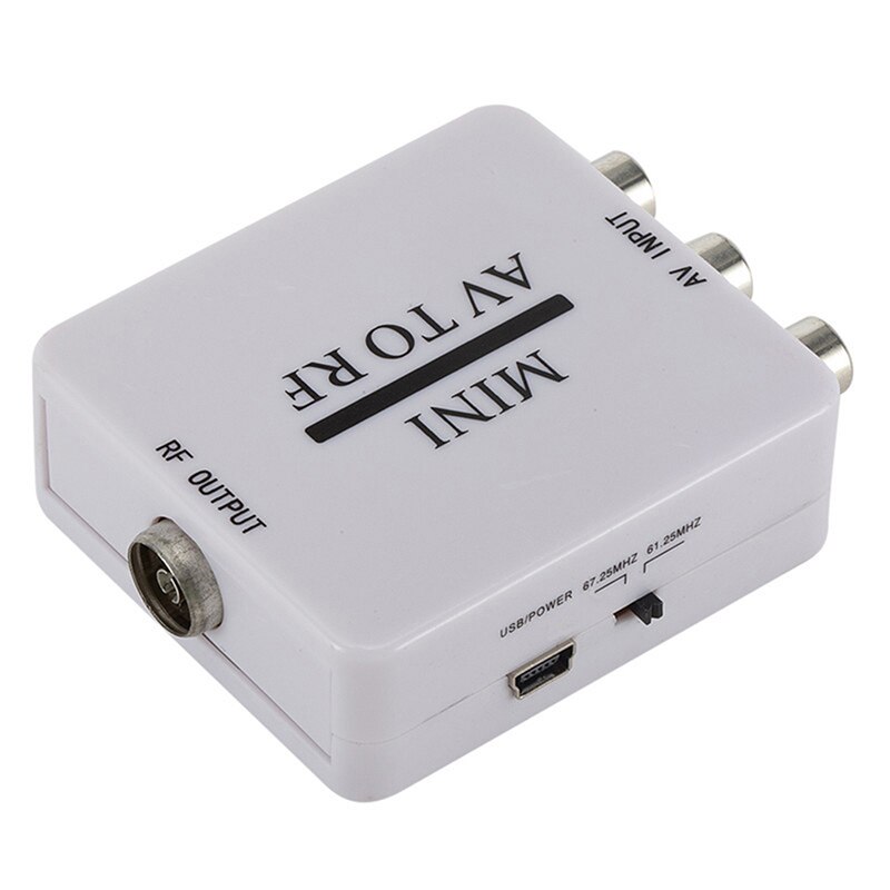 Rca/Composite A/V Naar Rf/Coax/Coax Converter Rf Modulator Av 2 Coax Adapter