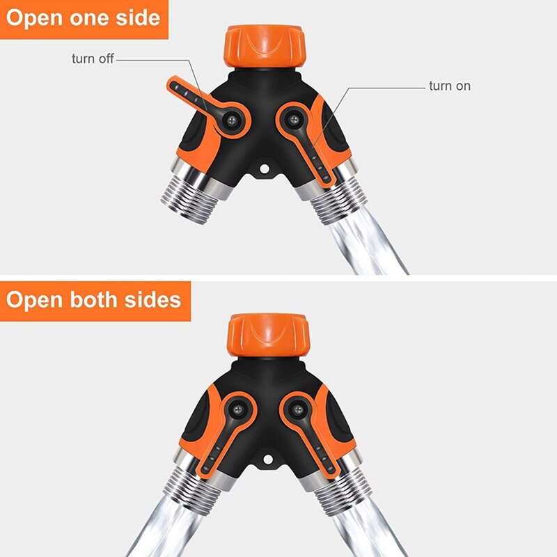 2 Way Garden Hose Splitter, Splitter Valve For Garden Hose With Heavy Garden Hose Outlet Splitter With 2 Washers