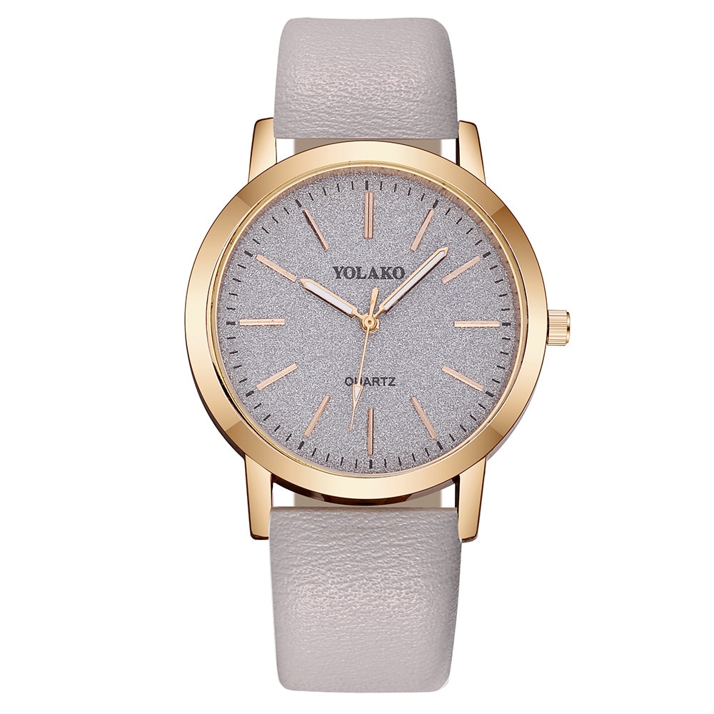 Yolako luksus dameklokker skinnbånd rundt enkel kvarts analog armbåndsur star dial casual kvinnelig klokke  xb40
