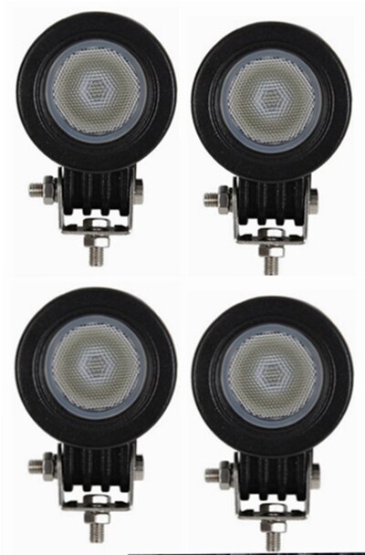 Yait pyöreä 10w led työvalo neliö 12v led traktorin työvalot offroad ajo 4 x 4 mönkijä auto moottoripyörä led valot kuorma-autolle: 4 kpl tulvakierros