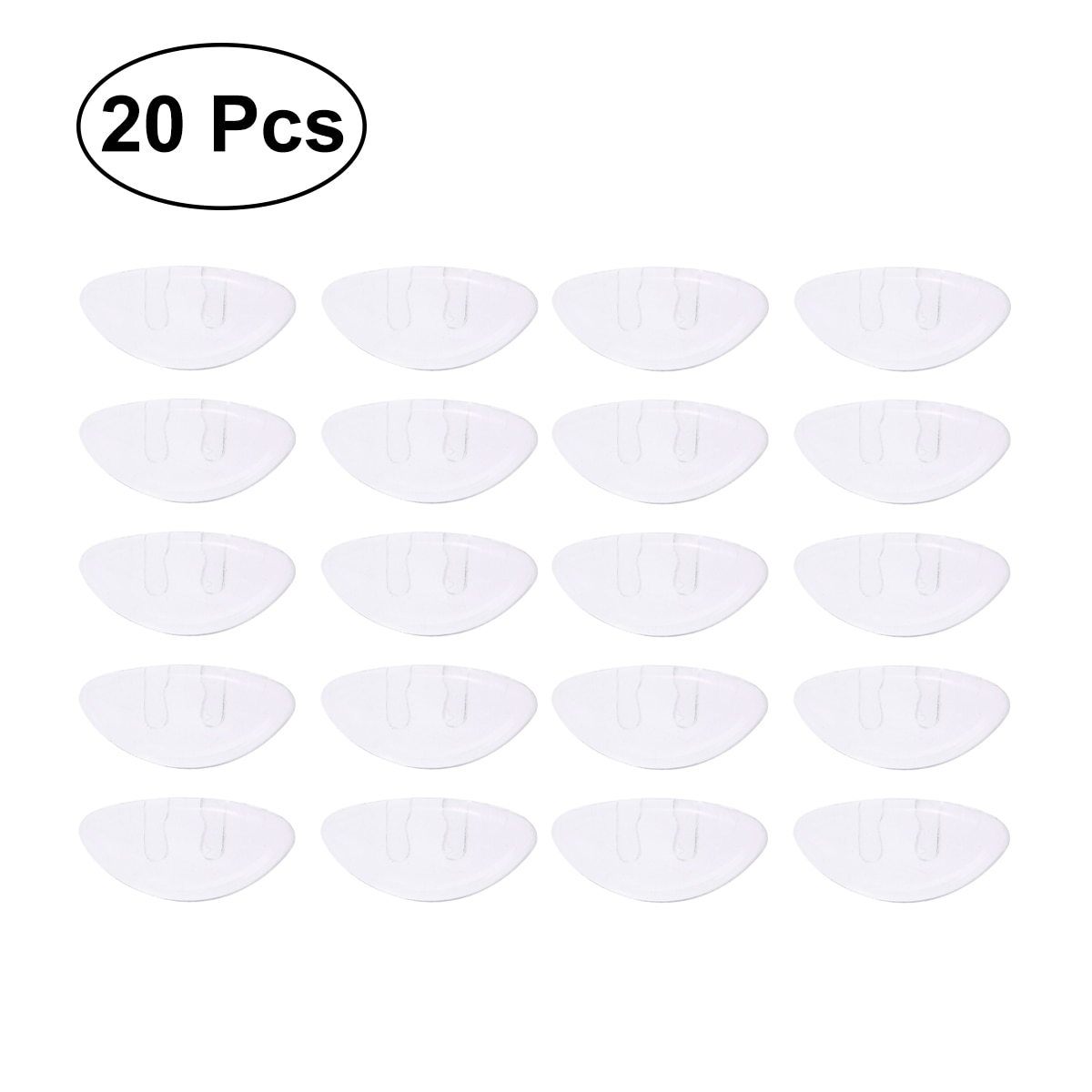 10 Pairs of Silicone Bridge Nose Pad Anti-slip Push-In Soft Silicone Nose Pads for Eyeglasses Glasses (Transparent)
