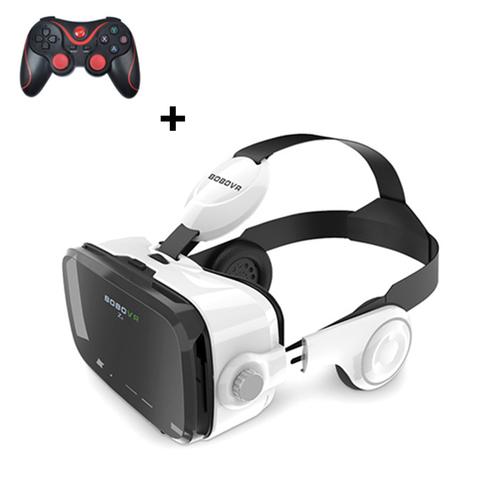 VR PARK 3D VR lunettes grand Angle plein écran réalité virtuelle pour Smartphone Android IOS lunettes Len avec contrôle Bluetooth: White handle 2