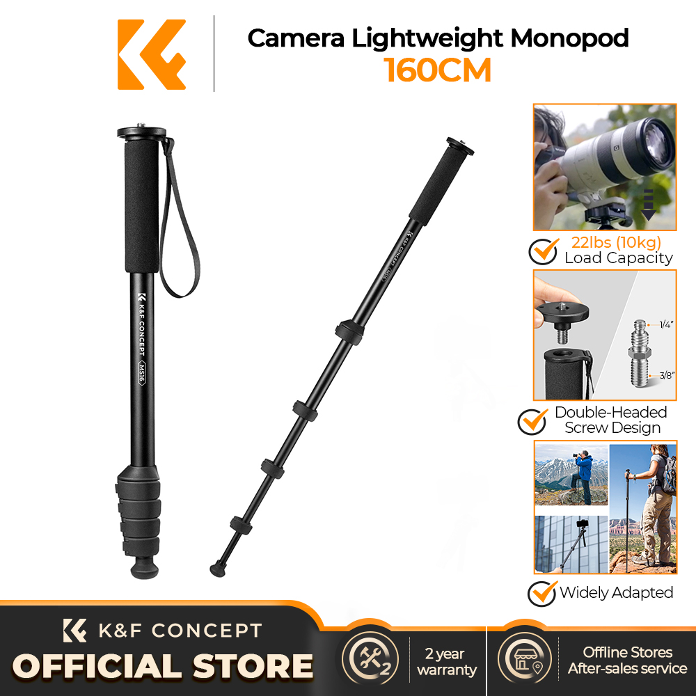 K&F Concept 63-calowy monopod do aparatu 5-sekcyjny aluminiowy monopod Lekkie przenośne akcesoria do aparatów fotograficznych Nikon Canon Leica