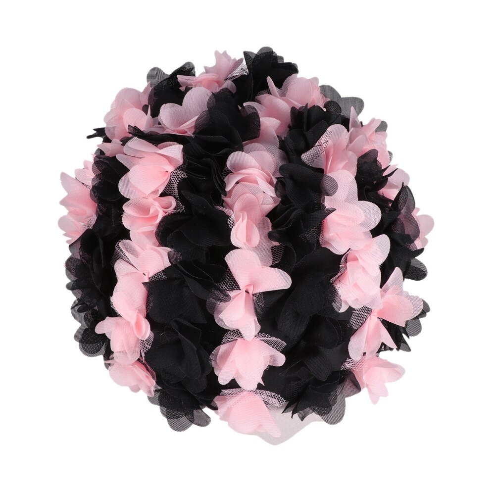 3D Flower Petals Shaped Swim Cap Swimming Hat Adults Bathing Cap Black: As Shown