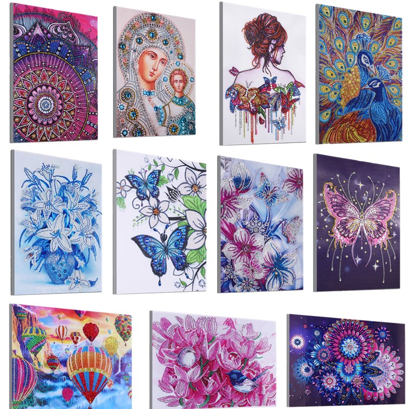 DIY 5D Special Shaped Diamond Painting Animal Flower Religious Butterfly 3D Picture Diamond Embroidery Children Christmas