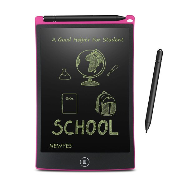 NEWYES 8.5 Inch LCD Writing Digital Tablet Drawing Notepad Electronic HandWriting Pad Graphics Board With Stylus Pen Kids: Pink