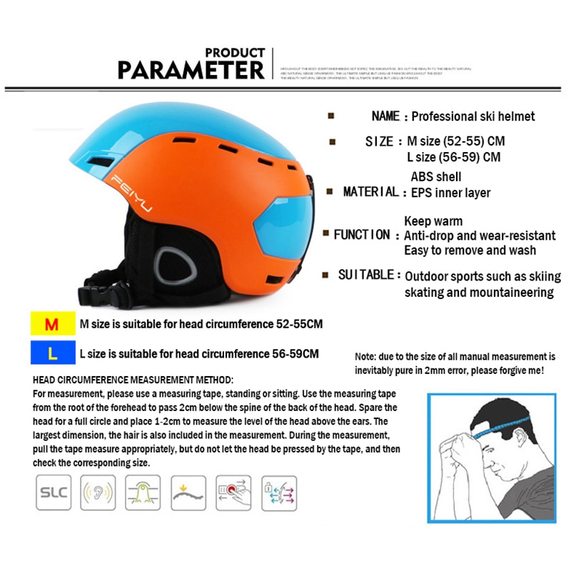 Ski Helm Voor Volwassen En Kinderen Integraal Gegoten Skiën Helm Vrouwen Mannen Sneeuw Sport Helm Skateboard Ski Snowboard helm