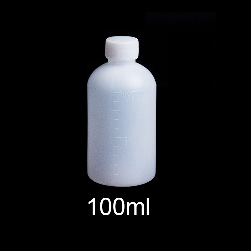 Botella de plástico de laboratorio, botella de reactivo de almacenamiento de químicos de plástico transparente, calibración de 100ml, 1 ud.