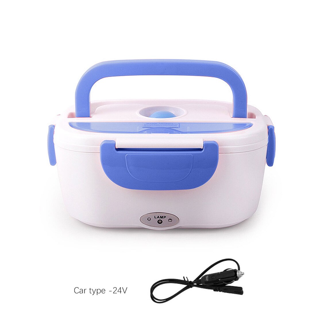 Elektryczne podgrzewane przenośne pudełko na Lunch 110/220V samochód i dom pojemnik Bento ogrzewanie pojemnik na jedzenie 4 klamry 1.5L podgrzewacz do potraw ue/US wtyczka: blue car 24v