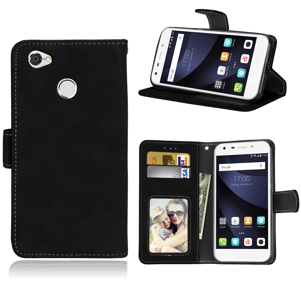 Flip Bag For ZTE Blade A6 Case Flip Leather Case For ZTE Blade a6 Wallet Style Stand Cover For ZTE Blade A6 Lite Cover: black