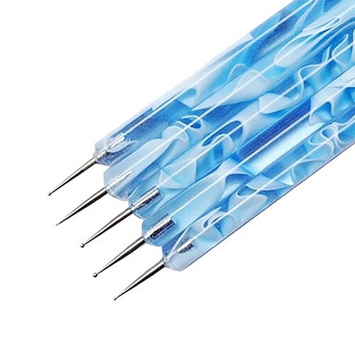 S 5 stuks dubbele bal 2 -weg acryl uv gel nagel stippelpen voor dames