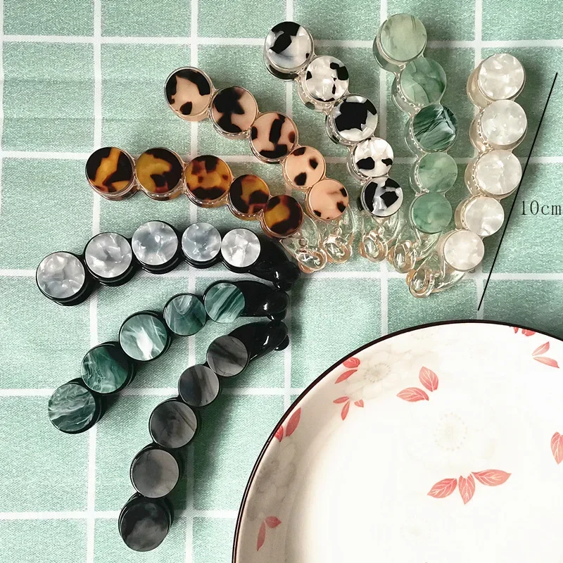 Simple Marble Pattern Banana Clip Women Acetate Leopard Ponytail Holder Hair Clip Casual Tortoiseshell Large Hairpin