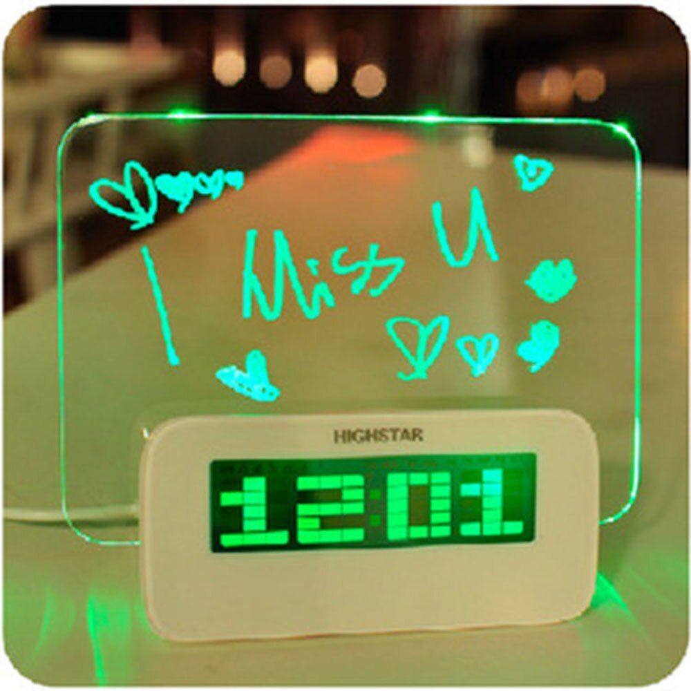 DIY Digital Electronic Note Alarm Clock intelligent Luminous LED clock countdown calendar thermometer clock BIG DISPLAY TIME