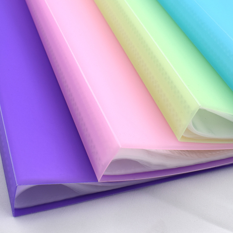 Coloffice A4 Loose-Leaf Folder Transparent Color Paper Folder Plastic File Book Student Paper Classification Folder Stationery