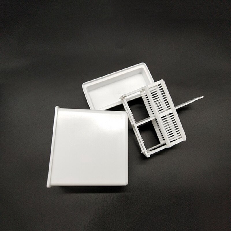 Lab White Plastic 24 Positions Slide Staining Jar Frame Box Rack Stand