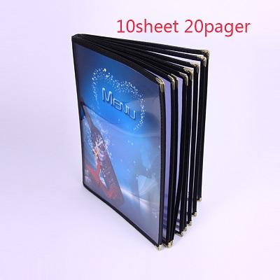 Restaurant Transparent Menu Cover Folder For A4 Panel Menu Holder Hotel Cafes Bar Menu Holder Black: 10 sheets