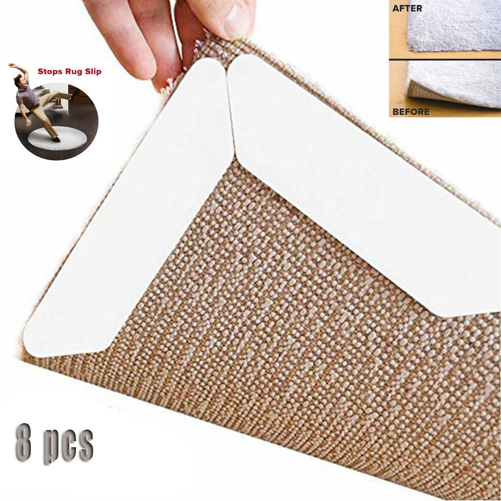 8 Pc Vaste Tapijt Super Viskeuze Dubbelzijdig Zelfklevende Anti-Slip Sterke Mat Tape Sticker Tapijt Grijper Fastener sofa Tapijt Lakens