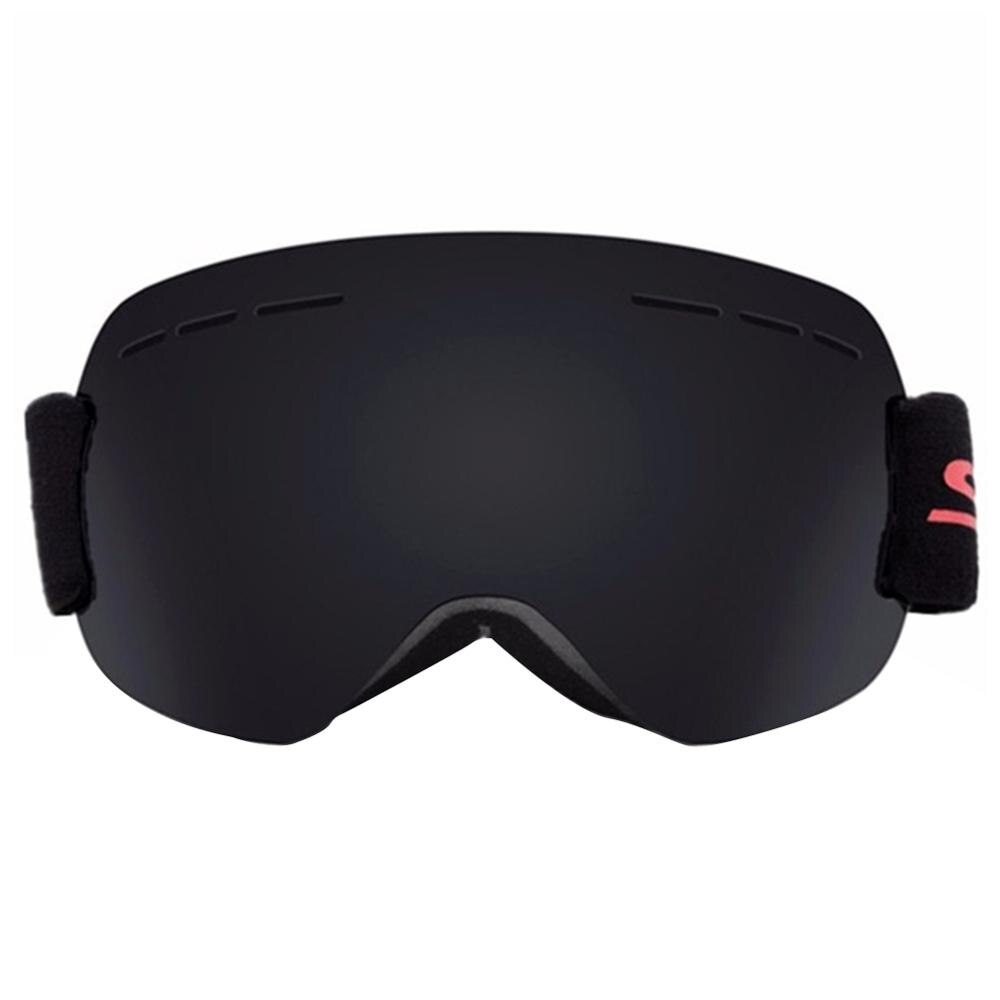 ski goggles double layers anti-fog big ski mask glasses skiing snow men women snowboard goggles: Black