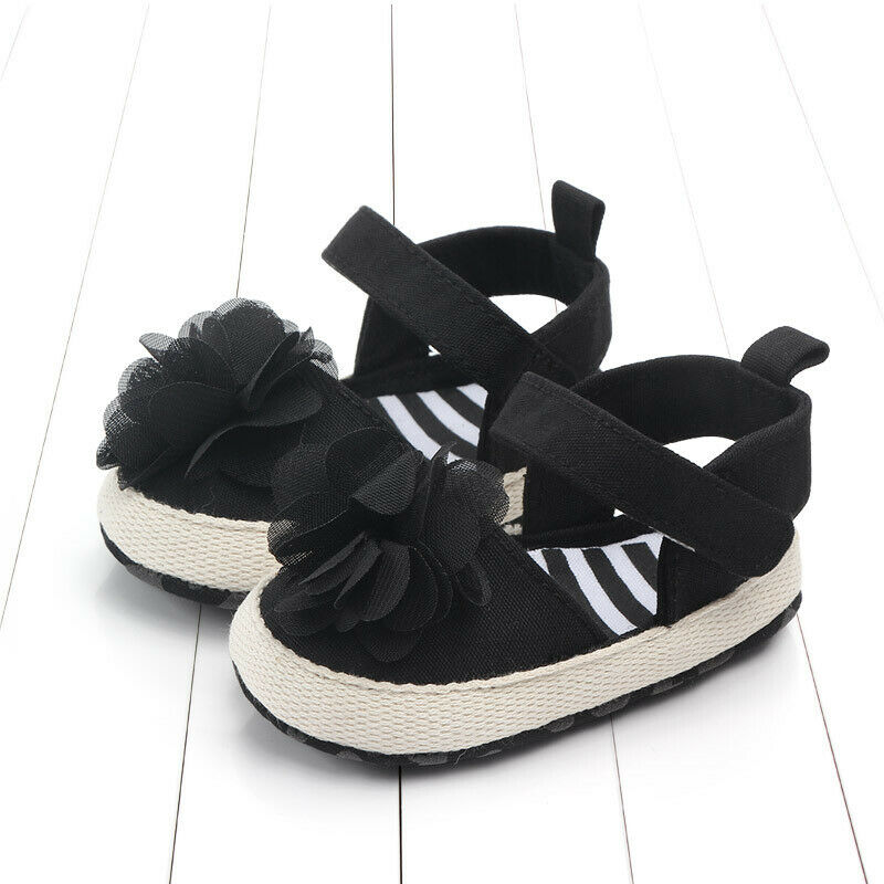 Zomerse mooie babymeisjes sandalen, prewalker kinderschoenen met bloemenprint, peutermeisjes, schattige antislipschoenen met zachte zool.