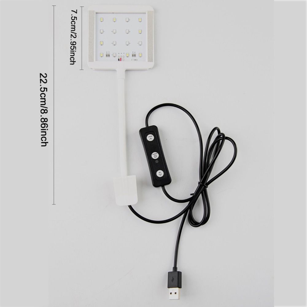 Práctico 360 ° Luz LED giratoria para acuario, luz ajustable por USB para pecera, lámpara impermeable con Clip para acuario, paisajismo