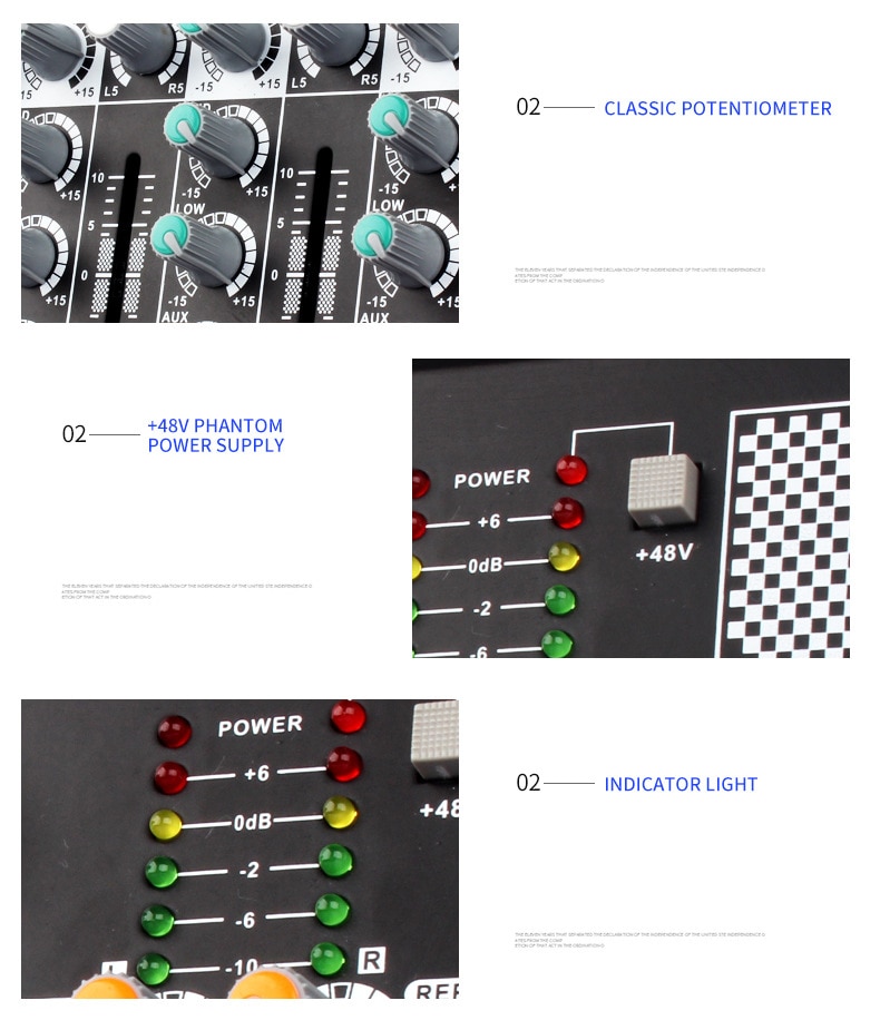 Mini Audio Mixer Karaoke Mixing Console Sound Bluetooth Record Computer Playback 48v Phantom Power Delay Repaeat Effect BT Mixin