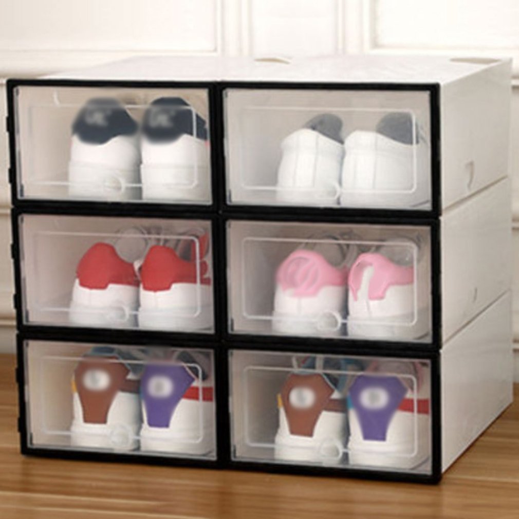 Transparante Plastic Schoenendoos Schoen Opbergdoos Schoenendoos Flip Cover Lade Schoen Opslag Artefact Verdikking