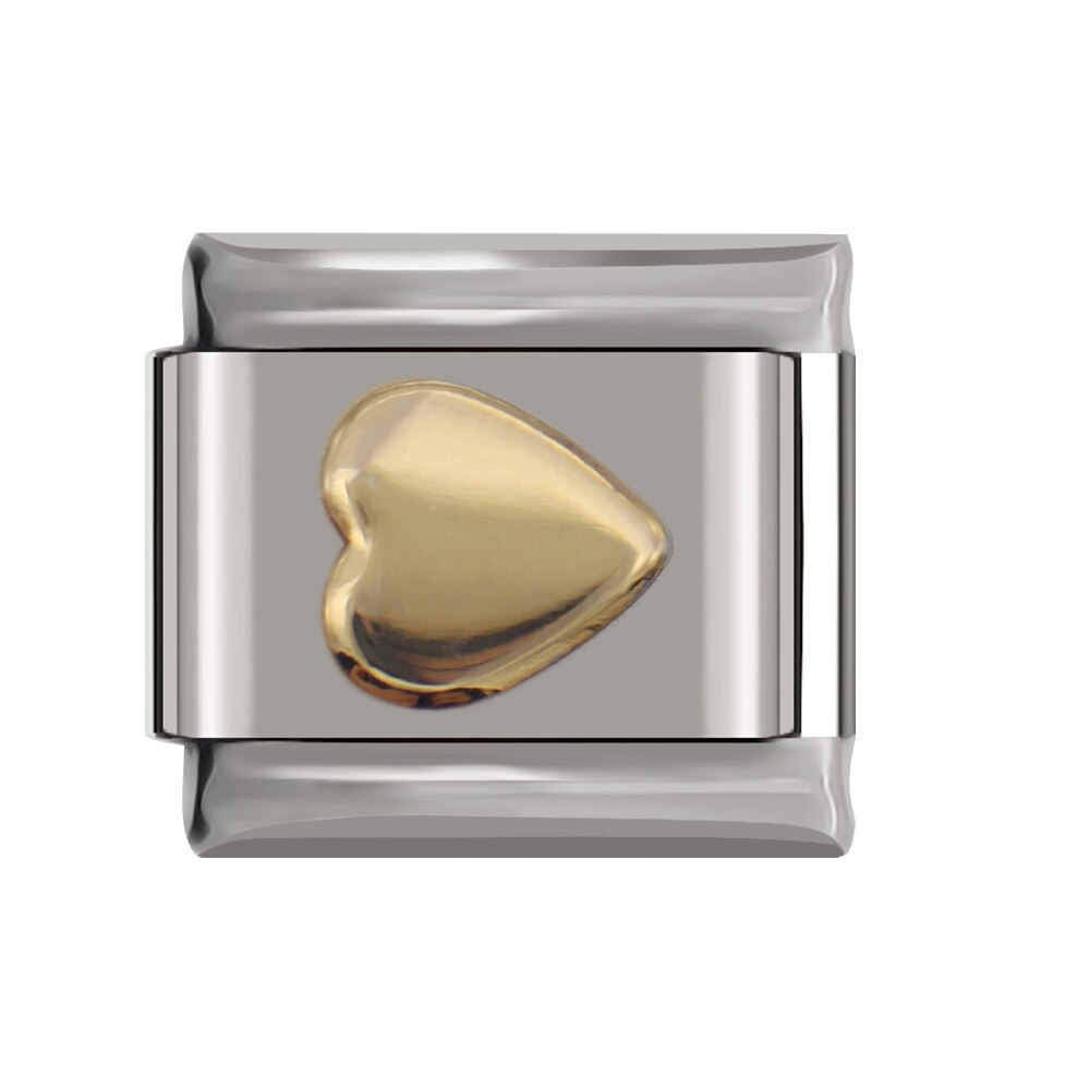 Fyour Original Romantic Love Heart Charm Links Fit 9mm Bracelet Stainless Steel Diy Making DJTop14: C2