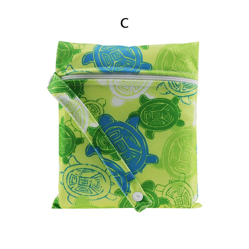 Printed pocket diaper bag waterproof reusable wet bag PUL travel wet dry bag minimum size 25x20cm diaper bag: C