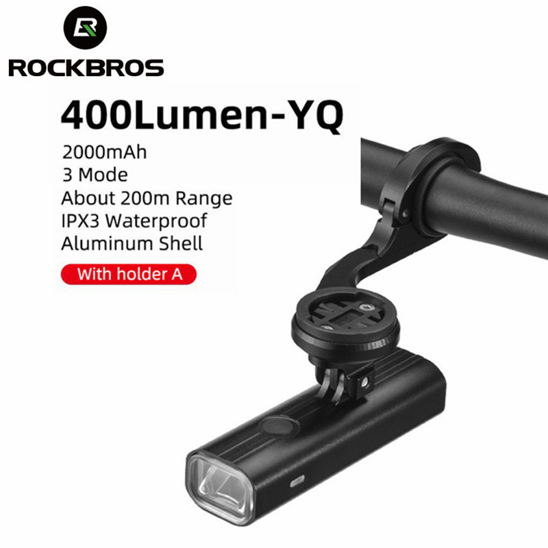 ROCKBROS-luz delantera de bicicleta, Faro de elevación, soporte multifuncional, luz de 400/800 lúmenes, carga USB