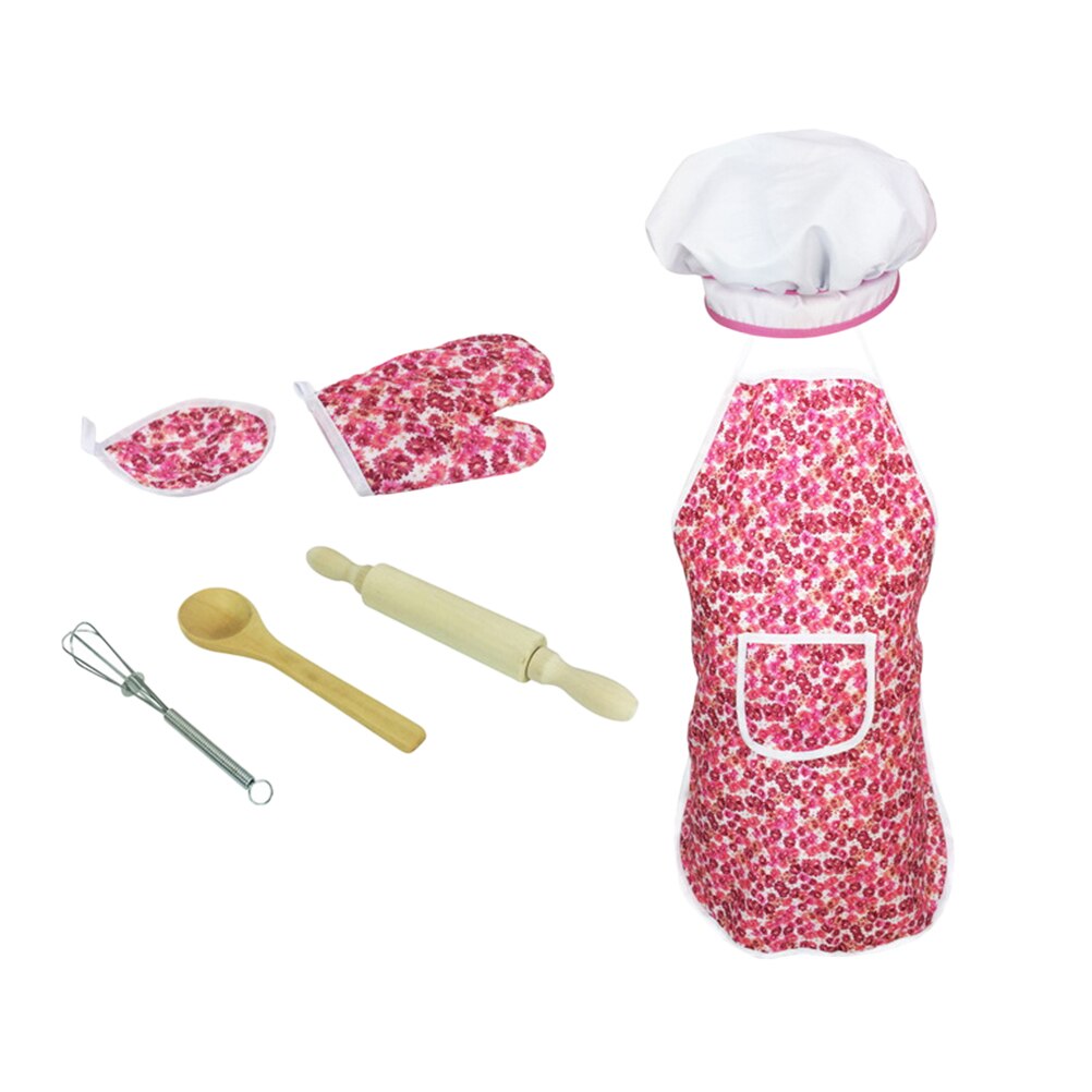 Traje de cocina de protección ligero para niños, 7 piezas, educativo, completo, no tóxico, duradero: Red1pc