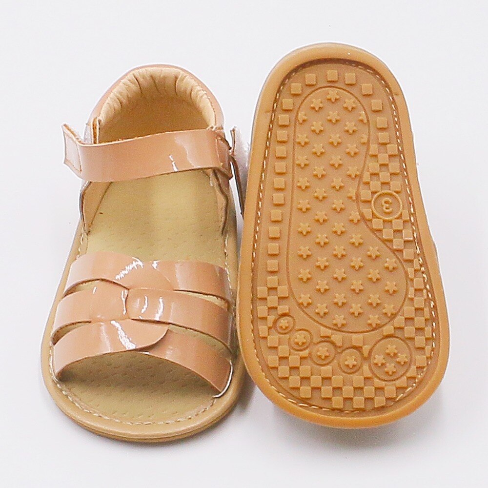 Sandalias de verano para bebé niña, de piel sintética, color caqui, zapatos para bebés, mocasines antideslizantes con suela de goma para bebés de 0 a 18M